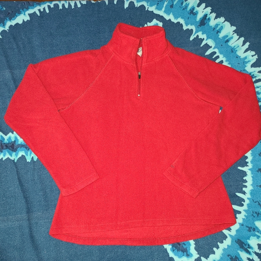 Y2K champion red fleece qtr zip top size Small
